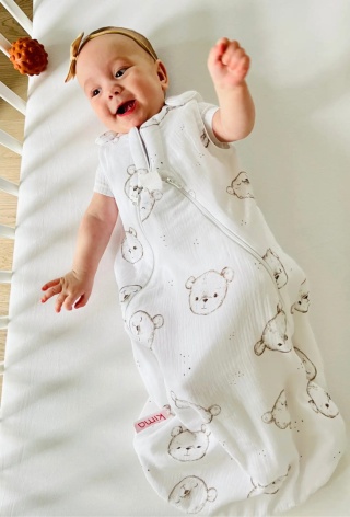 Śpiworek niemowlęcy NIKO / 0-6 / 1.8 TOG / misie białe