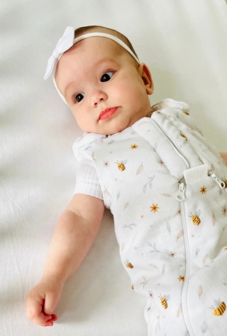 Śpiworek niemowlęcy NIKO / 0-6 / 1 TOG / pszczółki
