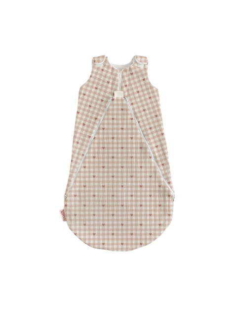 Śpiworek niemowlęcy NIKO / 0-6 / 1.8 TOG / pudrowe serduszka