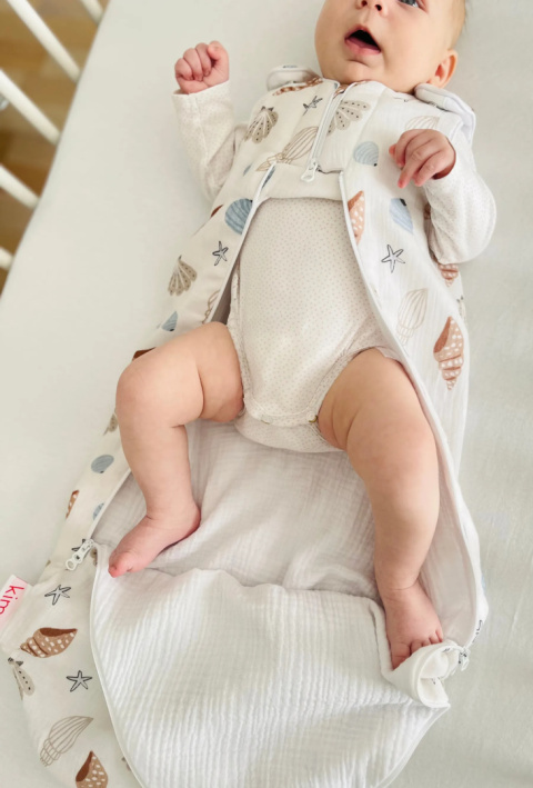 Śpiworek niemowlęcy NIKO / 0-6 / 1 TOG* / muszelki Śpiworek niemowlęcy NIKO / 0-6 / 1 TOG* / muszelki