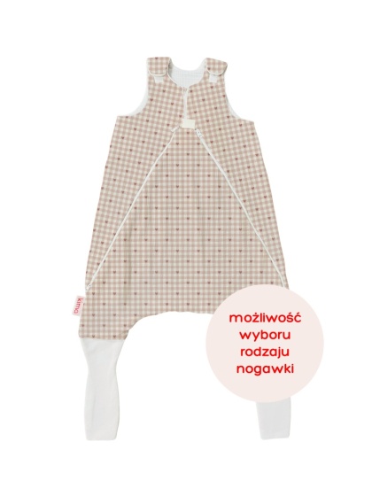 Śpiworek z nogawkami MILO / 12-24 / 1 TOG / pudrowe serduszka