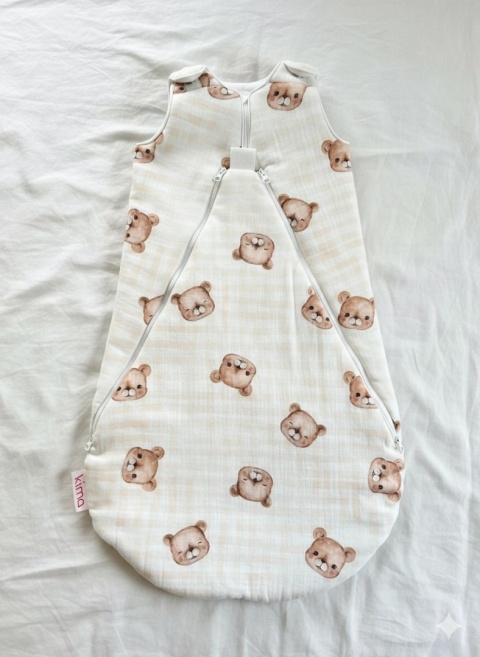 Śpiworek niemowlęcy NIKO / 0-6 / 1.8 TOG /słodki miś