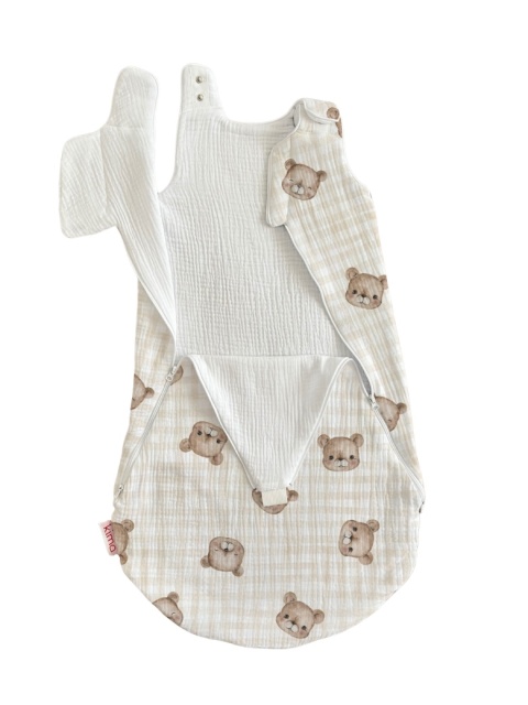 Śpiworek niemowlęcy NIKO / 6-12 / 1.8 TOG / słodki miś