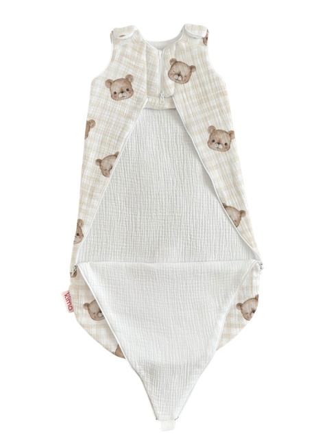 Śpiworek niemowlęcy NIKO / 6-12 / 1.8 TOG / słodki miś