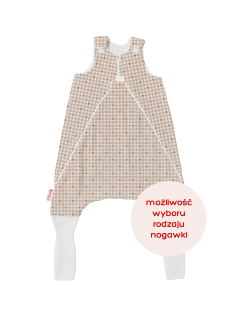 Śpiworek z nogawkami MILO / 12-24 / 1.8 TOG / pudrowe serduszka