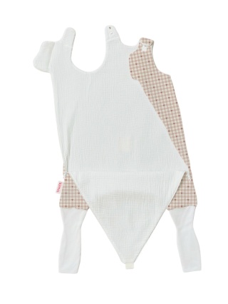 Śpiworek z nogawkami MILO / 12-24 / 1.8 TOG / pudrowe serduszka