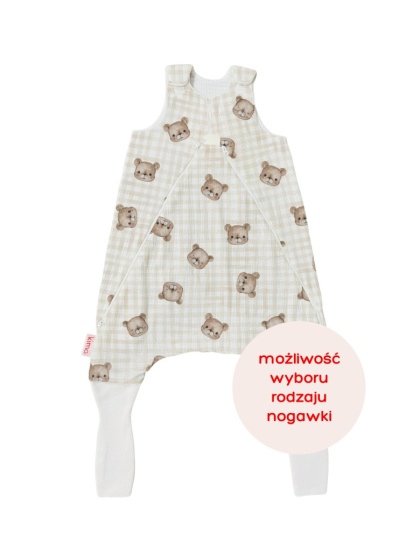 Śpiworek z nogawkami MILO / 12-24 / 1 TOG / słodki miś