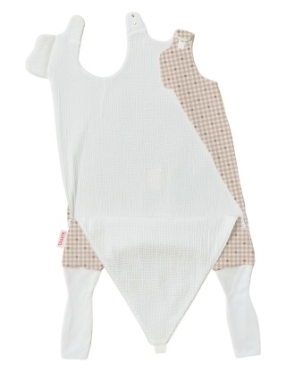 Śpiworek z nogawkami MILO / 24-36 / 1 TOG / pudrowe serduszka